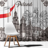 Poland Eagle Heritage Window Curtain Wawel Castle Polish Wycinanki Folk Pattern - Wonder Print Shop