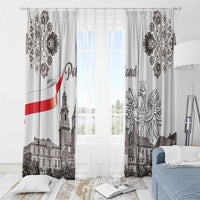 Poland Eagle Heritage Window Curtain Wawel Castle Polish Wycinanki Folk Pattern - Wonder Print Shop