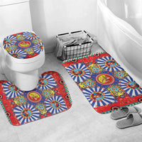 Carretto Siciliano Folk Art Bathroom Set Trinacria Symbol Italian Pattern