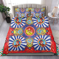 Carretto Siciliano Folk Art Bedding Set Trinacria Symbol Italian Pattern