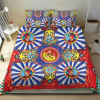 Carretto Siciliano Folk Art Bedding Set Trinacria Symbol Italian Pattern
