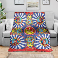 Carretto Siciliano Folk Art Blanket Trinacria Symbol Italian Pattern