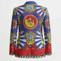 Carretto Siciliano Folk Art Blazer Trinacria Symbol Italian Pattern