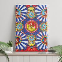 Carretto Siciliano Folk Art Canvas Wall Art Trinacria Symbol Italian Pattern