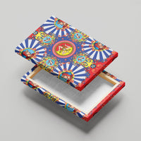 Carretto Siciliano Folk Art Canvas Wall Art Trinacria Symbol Italian Pattern