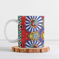 Carretto Siciliano Folk Art Ceramic Mug Trinacria Symbol Italian Pattern
