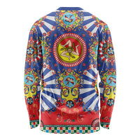 Carretto Siciliano Folk Art Long Sleeve Shirt Trinacria Symbol Italian Pattern