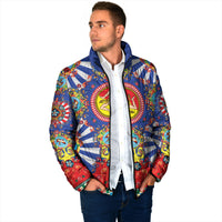 Carretto Siciliano Folk Art Padded Jacket Trinacria Symbol Italian Pattern