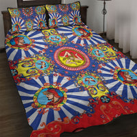 Carretto Siciliano Folk Art Quilt Bed Set Trinacria Symbol Italian Pattern