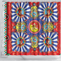 Carretto Siciliano Folk Art Shower Curtain Trinacria Symbol Italian Pattern