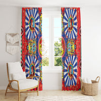 Carretto Siciliano Folk Art Window Curtain Trinacria Symbol Italian Pattern