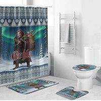Iceland Christmas Bathroom Set Icelandic Gryla Evil Mother of Yule Lads - Wonder Print Shop