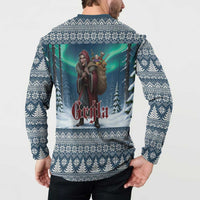 Iceland Christmas Button Sweatshirt Icelandic Gryla Evil Mother of Yule Lads LT19