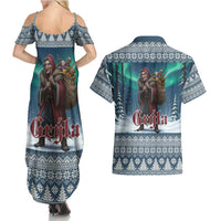Iceland Christmas Couples Matching Summer Maxi Dress and Hawaiian Shirt Icelandic Gryla Evil Mother of Yule Lads LT19