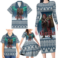 Iceland Christmas Family Matching Long Sleeve Bodycon Dress and Hawaiian Shirt Icelandic Gryla Evil Mother of Yule Lads LT19