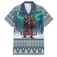 Iceland Christmas Family Matching Off The Shoulder Long Sleeve Dress and Hawaiian Shirt Icelandic Gryla Evil Mother of Yule Lads LT19