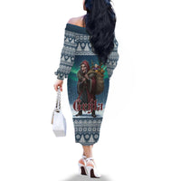 Iceland Christmas Family Matching Off The Shoulder Long Sleeve Dress and Hawaiian Shirt Icelandic Gryla Evil Mother of Yule Lads LT19