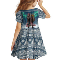 Iceland Christmas Family Matching Short Sleeve Bodycon Dress and Hawaiian Shirt Icelandic Gryla Evil Mother of Yule Lads LT19