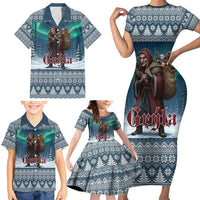 Iceland Christmas Family Matching Short Sleeve Bodycon Dress and Hawaiian Shirt Icelandic Gryla Evil Mother of Yule Lads LT19