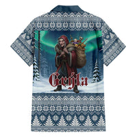 Iceland Christmas Family Matching Short Sleeve Bodycon Dress and Hawaiian Shirt Icelandic Gryla Evil Mother of Yule Lads LT19