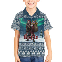 Iceland Christmas Family Matching Short Sleeve Bodycon Dress and Hawaiian Shirt Icelandic Gryla Evil Mother of Yule Lads LT19