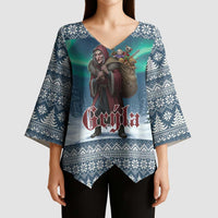 Iceland Christmas Kimono Sleeve Blouse Icelandic Gryla Evil Mother of Yule Lads LT19