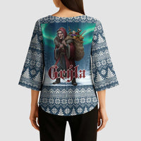 Iceland Christmas Kimono Sleeve Blouse Icelandic Gryla Evil Mother of Yule Lads LT19