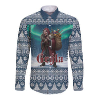 Iceland Christmas Long Sleeve Button Shirt Icelandic Gryla Evil Mother of Yule Lads LT19