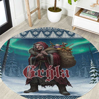Iceland Christmas Round Carpet Icelandic Gryla Evil Mother of Yule Lads - Wonder Print Shop