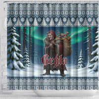 Iceland Christmas Shower Curtain Icelandic Gryla Evil Mother of Yule Lads - Wonder Print Shop