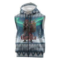 Iceland Christmas Sleeveless Zip Hoodie Icelandic Gryla Evil Mother of Yule Lads LT19