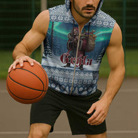 Iceland Christmas Sleeveless Zip Hoodie Icelandic Gryla Evil Mother of Yule Lads LT19