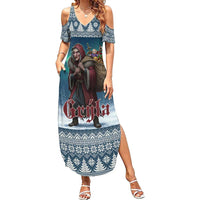 Iceland Christmas Summer Maxi Dress Icelandic Gryla Evil Mother of Yule Lads LT19