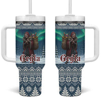 Iceland Christmas Tumbler With Handle Icelandic Gryla Evil Mother of Yule Lads - Wonder Print Shop