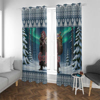 Iceland Christmas Window Curtain Icelandic Gryla Evil Mother of Yule Lads - Wonder Print Shop