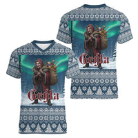 Iceland Christmas Women V-Neck T-Shirt Icelandic Gryla Evil Mother of Yule Lads LT19