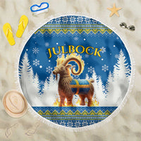 Sweden Christmas Beach Blanket Julbock Yule Goat - Wonder Print Shop