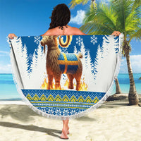 Sweden Christmas Beach Blanket Julbock Yule Goat - Wonder Print Shop