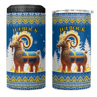 Sweden Christmas 4 in 1 Can Cooler Tumbler Julbock Yule Goat - Wonder Print Shop