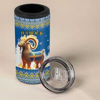 Sweden Christmas 4 in 1 Can Cooler Tumbler Julbock Yule Goat - Wonder Print Shop