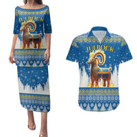 Sweden Christmas Couples Matching Puletasi and Hawaiian Shirt Julbock Yule Goat LT19