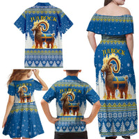 Sweden Christmas Family Matching Off Shoulder Maxi Dress and Hawaiian Shirt Julbock Yule Goat LT19
