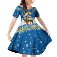 Sweden Christmas Family Matching Off Shoulder Short Dress and Hawaiian Shirt Julbock Yule Goat LT19