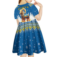Sweden Christmas Kid Short Sleeve Dress Julbock Yule Goat LT19