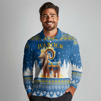 Sweden Christmas Long Sleeve Polo Shirt Julbock Yule Goat LT19