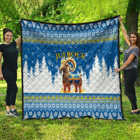 Sweden Christmas Quilt Julbock Yule Goat - Wonder Print Shop