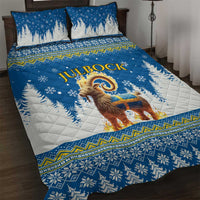 Sweden Christmas Quilt Bed Set Julbock Yule Goat - Wonder Print Shop