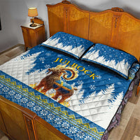 Sweden Christmas Quilt Bed Set Julbock Yule Goat - Wonder Print Shop
