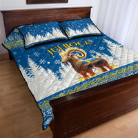 Sweden Christmas Quilt Bed Set Julbock Yule Goat - Wonder Print Shop