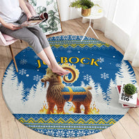 Sweden Christmas Round Carpet Julbock Yule Goat - Wonder Print Shop